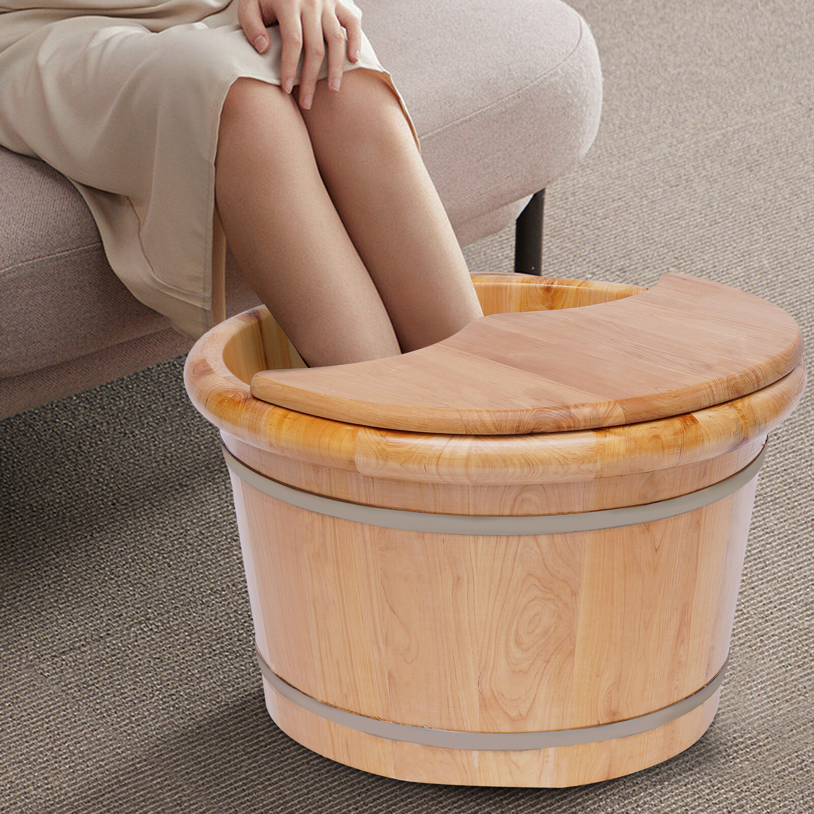 Spa Y Wellness - Cedar Wood Foot Bath Tub Leak-Proof